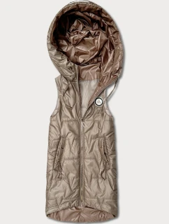 Tenké bez rukávů s kontrastním lemováním Goodlookin beige (B8583-12)