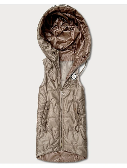 Tenké bez rukávů s kontrastním lemováním Goodlookin beige (B8583-12)