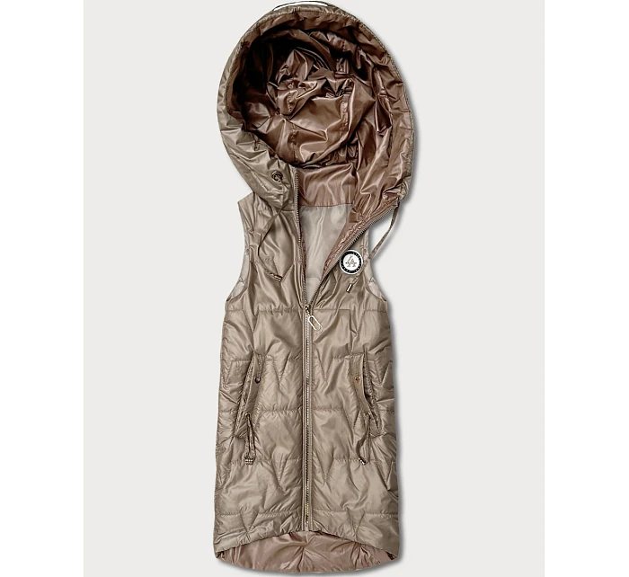 Tenké bez rukávů s kontrastním lemováním Goodlookin beige (B8583-12)