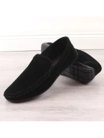 Pánské semišové prolamované mokasíny černé model 21904542 Pánské semišové prolamované mokasíny černé model 21904542