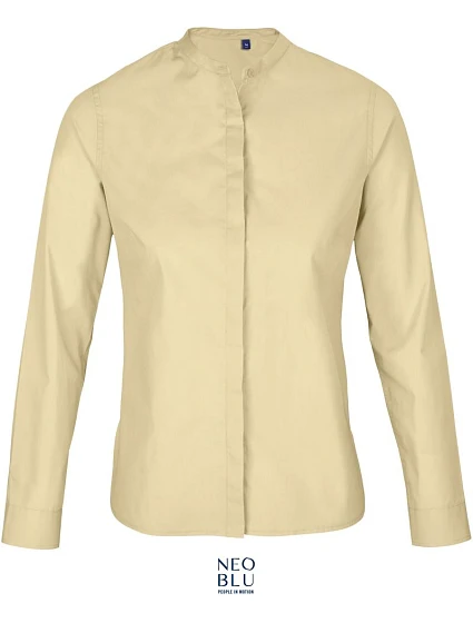 NEOBLU Bart Women Popelínová halenka s dlouhým rukávem 24.3787 beige NEOBLU Bart Women Popelínová halenka s dlouhým rukávem 24.3787 beige