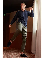 NEOBLU Owen LSL Men Pánské těžké piqué polo s dlouhým rukávem 24.4396 night blue