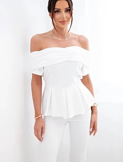 Dámský bavlněný komplet s krátkým rukávem a šortkami žlutý