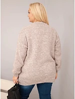 Dámský plus size volného střihu svetr s dlouhým rukávem fango zelená Dámský plus size volného střihu svetr s dlouhým rukávem fango zelená