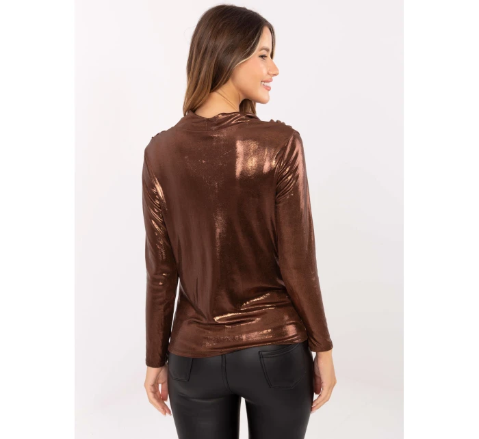 Bluzka DHJ BZ model 21441234 brązowy - FPrice Bluzka DHJ BZ model 21441234 brązowy - FPrice