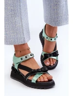 Dámské sandály s mašlí D&A zelená Dámské sandály s mašlí D&A zelená