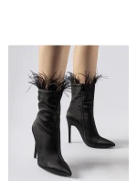 Dámské kotníkové boty na podpatku 9582 Černá - Super mode