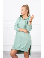 Šaty s kapucí a delšími zády tmavě mátové Šaty s kapucí a delšími zády tmavě mátové