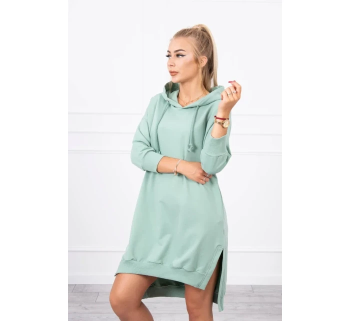 Šaty s kapucí a delšími zády tmavě mátové Šaty s kapucí a delšími zády tmavě mátové