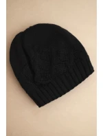 Dámská zimní čepice z vlny a s geometrickým vzorem model 21753197 černá - K-Fashion