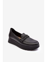 Kožené polobotky s se zdobením černé Lemar model 21635991 - Boto