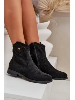 Boty Na Plochém Podpatku Černé model 21685082 - S.Barski Boty Na Plochém Podpatku Černé model 21685082 - S.Barski