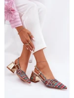 Sandály Na Podpatku S Pletením A Multikolor model 21689747 - Boto Sandály Na Podpatku S Pletením A Multikolor model 21689747 - Boto