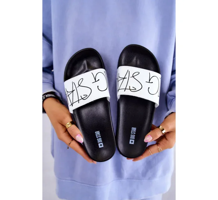 Dámské moderní pantofle Big Star - černá/bílá Dámské moderní pantofle Big Star - černá/bílá