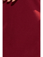 Dámské šaty v bordó barvě s krajkou na rukávech model 6318810 - numoco
