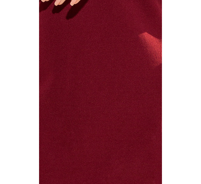 Dámské šaty v bordó barvě s krajkou na rukávech model 6318810 - numoco