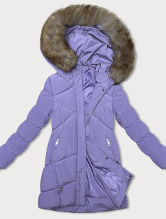 Fialová zimní bunda s kapucí (LHD-23015)