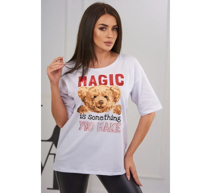 Kouzelná halenka s potiskem bílá