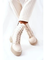 Kotníkové Ploché Workery Boty Béžové Rozelle Kotníkové Ploché Workery Boty Béžové Rozelle