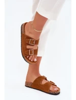 Dámské Pantofle Se Zlatými Přezkami A Camel model 21703245 - Boto