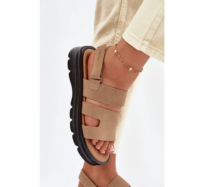 Dámské sandály semišové Big Star TT274482 Béžové