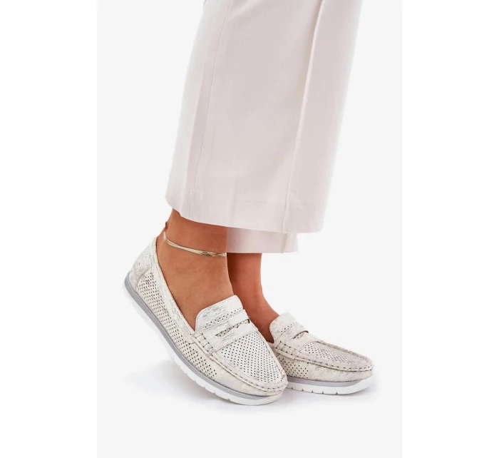 Dámské eko kožené mokasíny model 21834359 – zlaté - Kesi