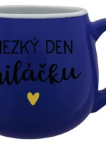 HEZKÝ DEN MILÁČKU - modrý keramický hrníček 300 ml
