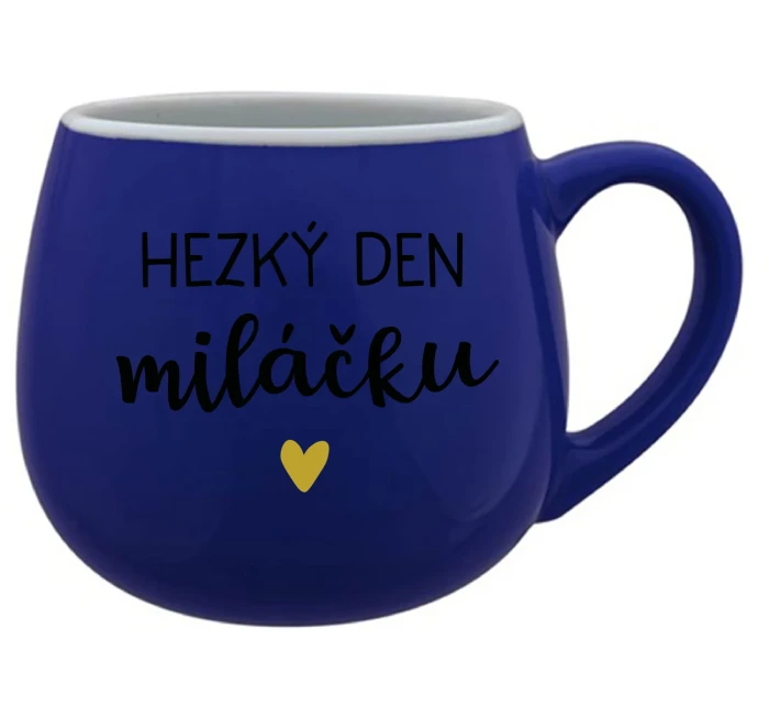 HEZKÝ DEN MILÁČKU - modrý keramický hrníček 300 ml
