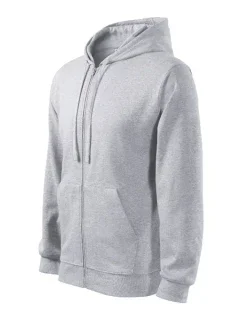 Trendy Zipper mikina pánská světle šedý melír