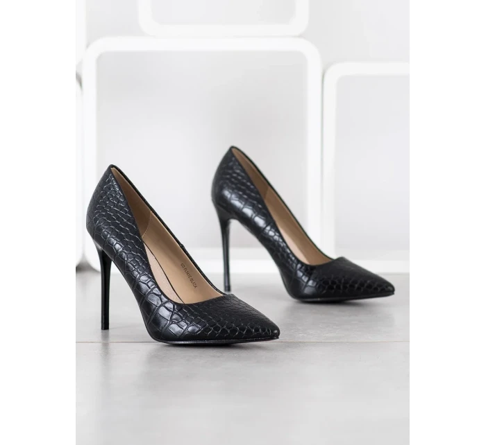 Klasické dámské černé lodičky na jehlovém podpatku Klasické dámské černé lodičky na jehlovém podpatku