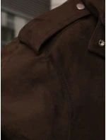 FashionStreet dámská semišová bunda bomber v čokoládové barvě TY5571