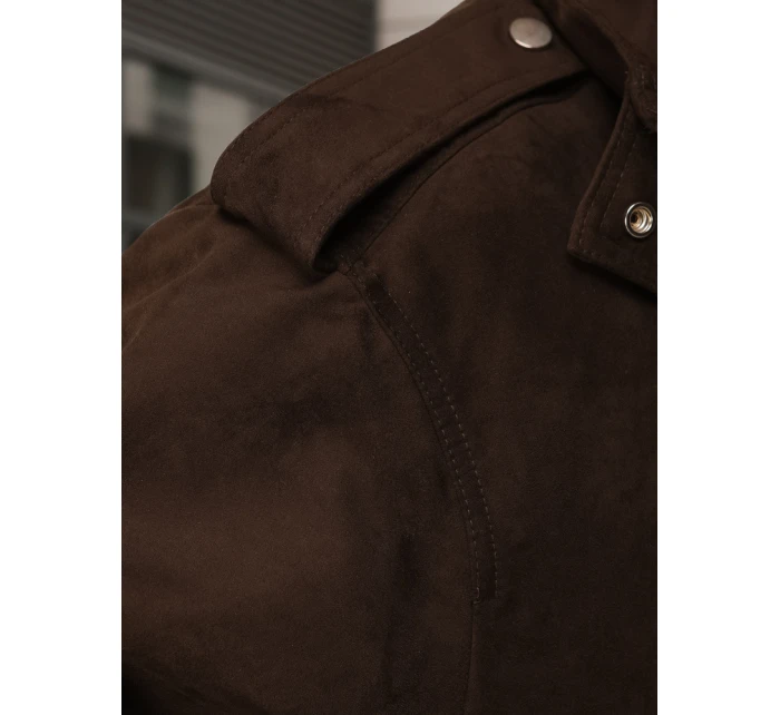 FashionStreet dámská semišová bunda bomber v čokoládové barvě TY5571