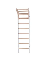 DŘEVĚNÝ KOVOVÝ GYMNASTICKÝ ŽEBŘÍK PRO 4 MADLA S DŘEVĚNOU TYČÍ BENCHK 211W