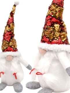 DEKORATIVNÍ TRPASLÍK S KOUZELNÝMI FLITRY 35CM BÍLÝ