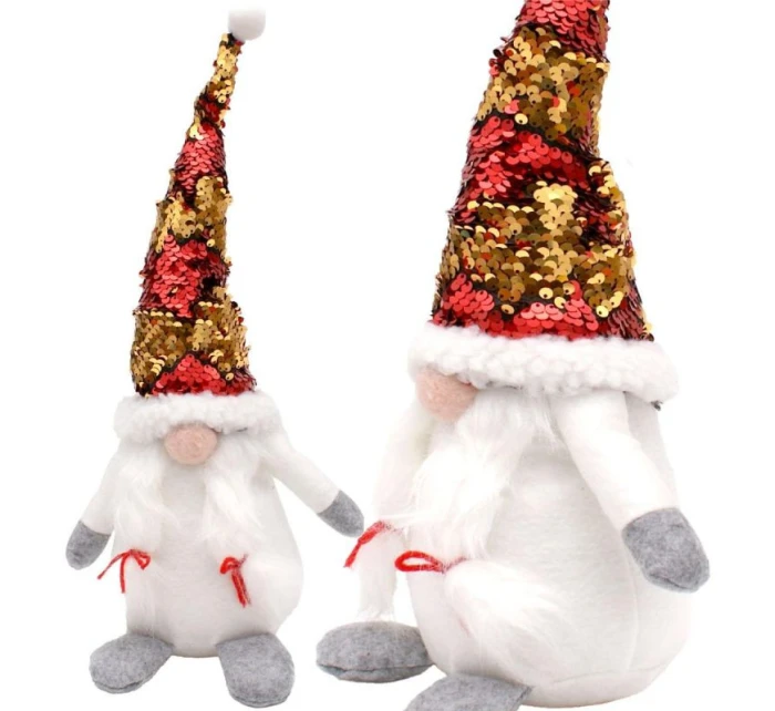 DEKORATIVNÍ TRPASLÍK S KOUZELNÝMI FLITRY 35CM BÍLÝ