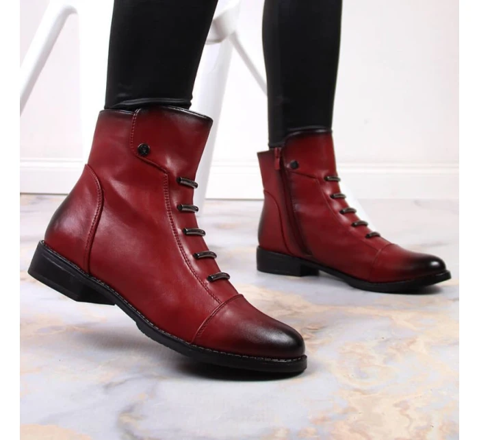 Jezzi W JEZ52G zateplené zdobené boty červená