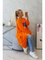 Oversize halenka s potiskem oranžová