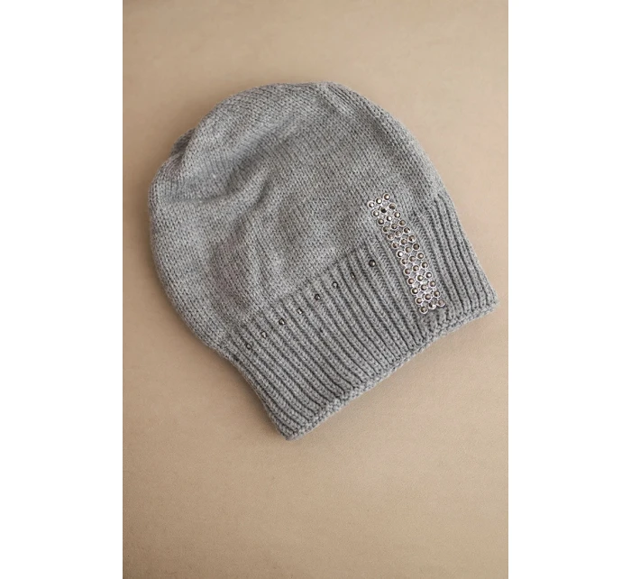 Dámská zimní čepice vlněná s  šedá model 21750394 - K-Fashion