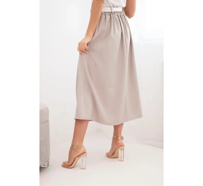 Dámská viskózová sukně s páskem a se záhyby fango