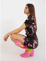 Šaty LK SK 508641.29 černá a růžová Šaty LK SK 508641.29 černá a růžová