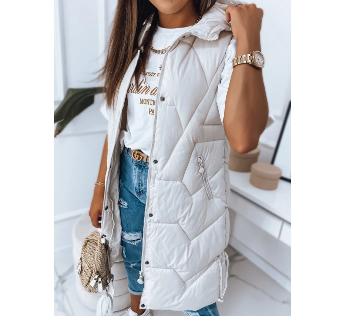 Dámská vesta LARIS ecru FashionStreet TY2835 Dámská vesta LARIS ecru FashionStreet TY2835