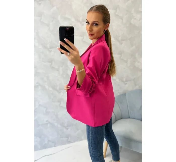Bunda s klopou elegantní fuchsiová