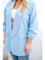 Dámská elegantní plus size sako modrá