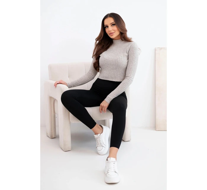 Dámské legíny s vysokým pasem a elastickým pasem černé