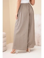 Dámské široké bavlněné kalhoty s gumou v pase fango Dámské široké bavlněné kalhoty s gumou v pase fango