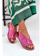 Ploché sandály s ozdobou růžové model 21685700 - Boto Ploché sandály s ozdobou růžové model 21685700 - Boto