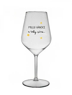 model 22167935 VÁNOCE A TAKY VÍNO čirá nerozbitná sklenice na víno 470 ml - Giftela