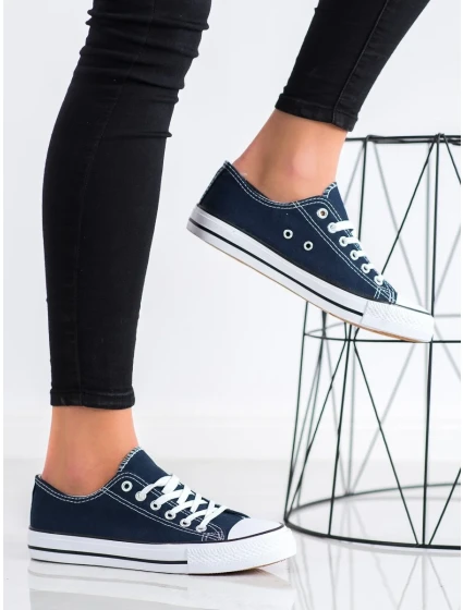 Módní  tenisky modré dámské bez podpatku