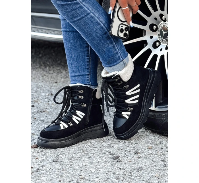 Dámské zateplené trekové boty COZYLOFT černé FashionStreet ZY0555