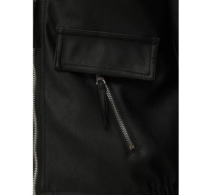 Dámská kožená krátká bunda ramon black FashionStreet TY5629